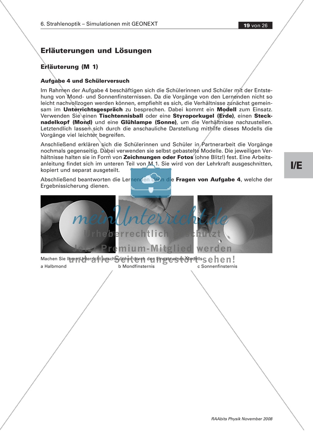 Strahlenoptik ? Simulationen mit GEONExT: Licht + Schatten Preview 4