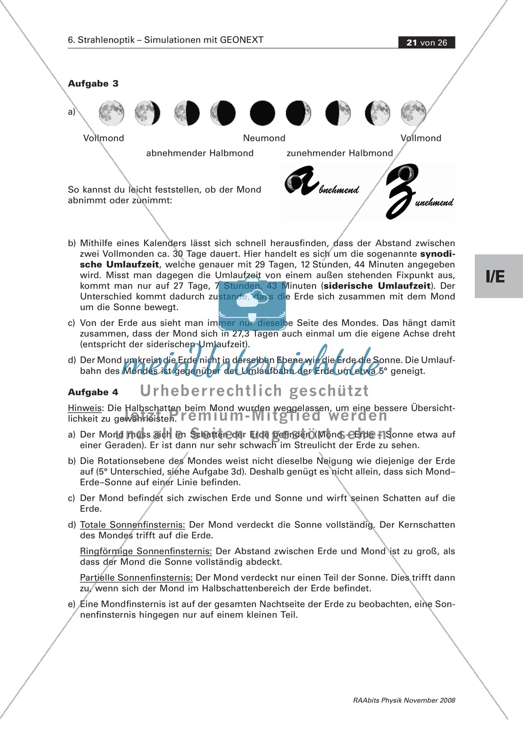 Strahlenoptik ? Simulationen mit GEONExT: Licht + Schatten Preview 6