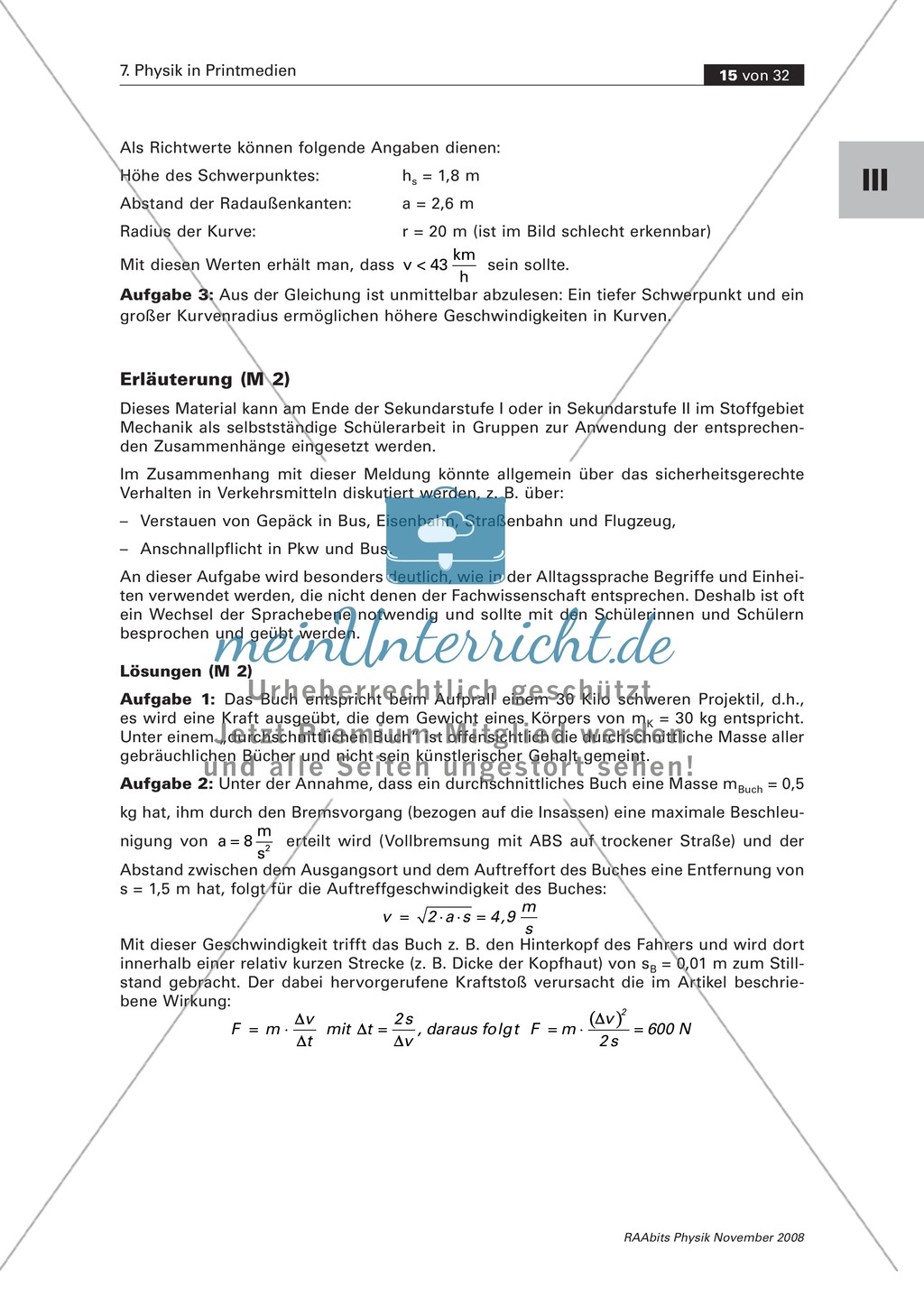 Physik im Alltag: Zeitungsausschnitt zu den Bewegungsgesetzen Preview 4