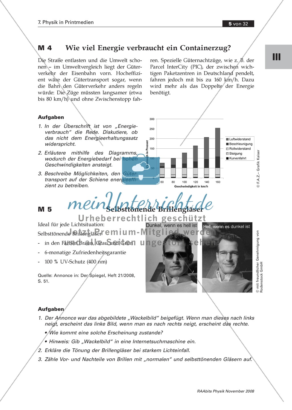 Physik im Alltag: Zeitungsausschnitt zu UV-A + UV-B + Lichtabsorption Preview 1