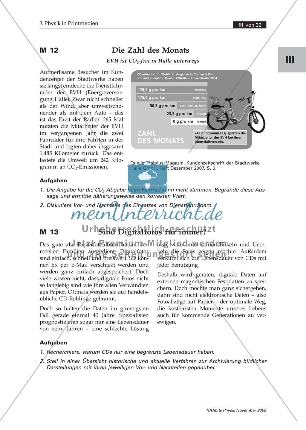Physik im Alltag: Zeitungsausschnitt zu den Vor- und Nachteilen von CDs als Speichermedium Preview 1