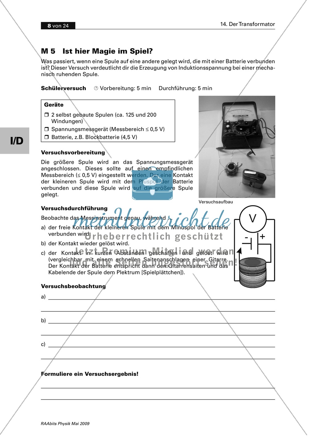 Den Transformator kennen lernen: Experimente mit selbst gebauten Spulen durchführen Preview 5