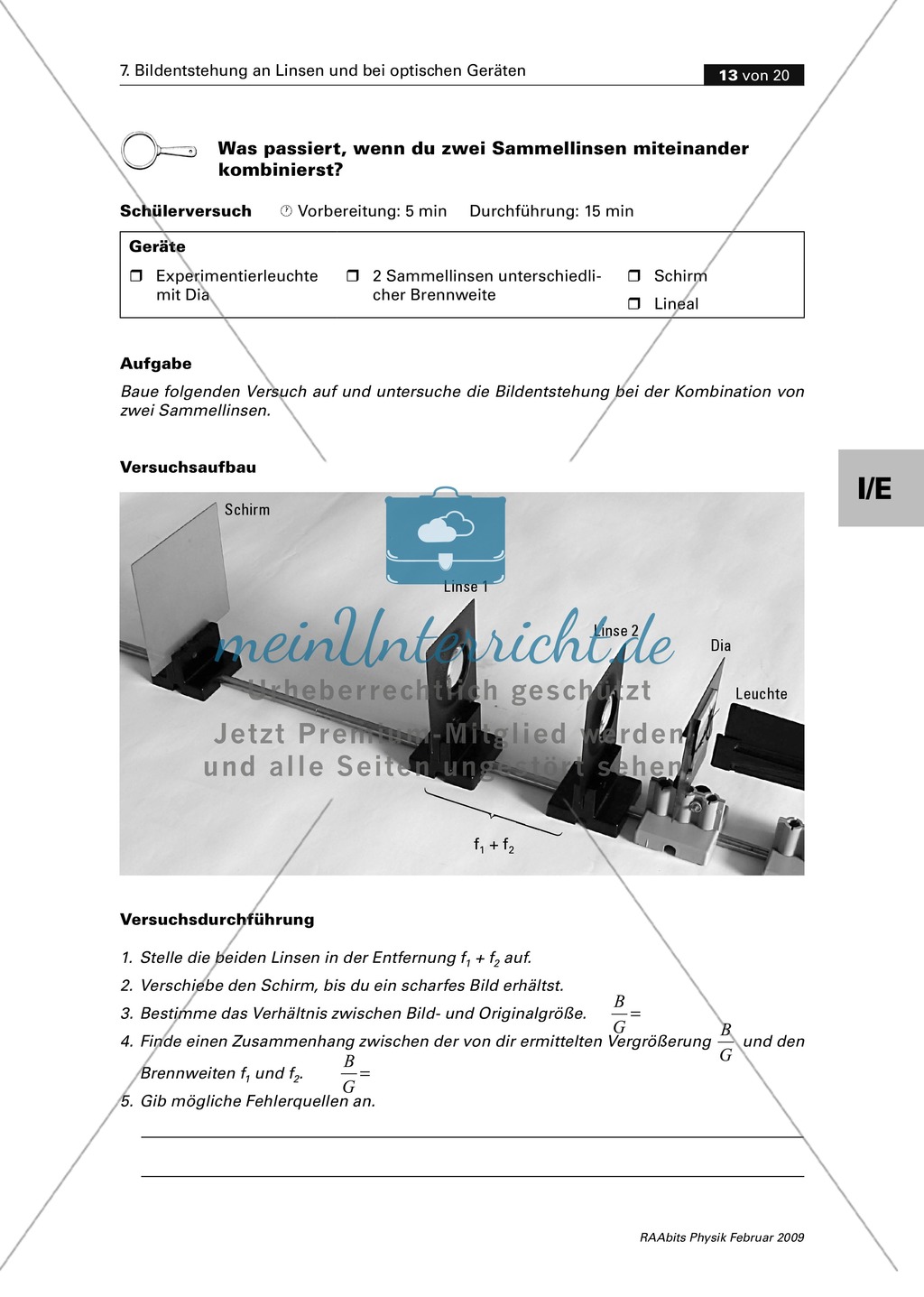 Die Kombination von optischen Bauteilen mit GEONExT simulieren und experimentell untersuchen. Mit Aufgaben und Lösungen. Preview 2
