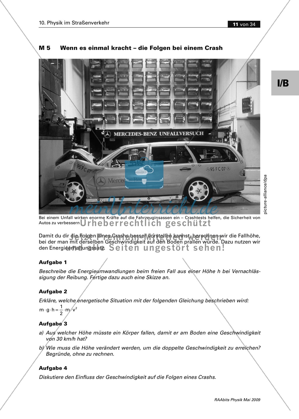 Straßenverkehr: Unfallfolgen - Energieerhaltungssatz Preview 1