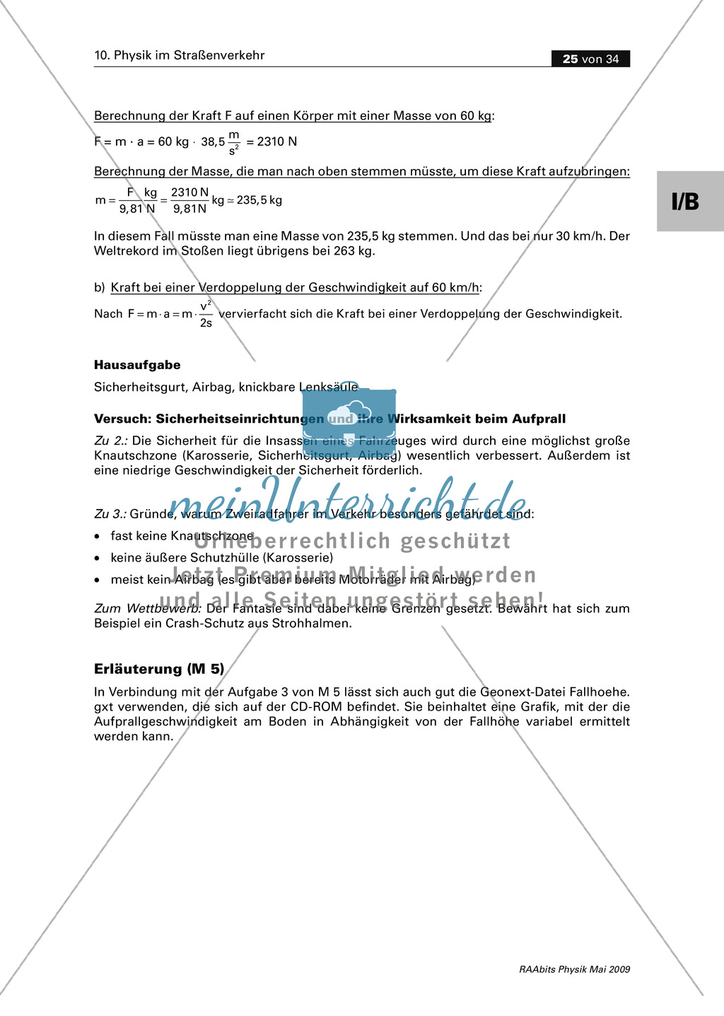 Straßenverkehr: Unfallfolgen - Energieerhaltungssatz Preview 2