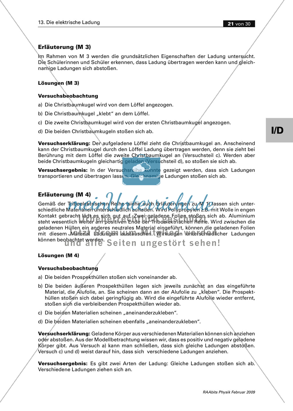 Die elektrische Ladung: Existenz + Ladungsfluss + das Phänomen der Influenz - Das Atommodell von Rutherford Preview 7