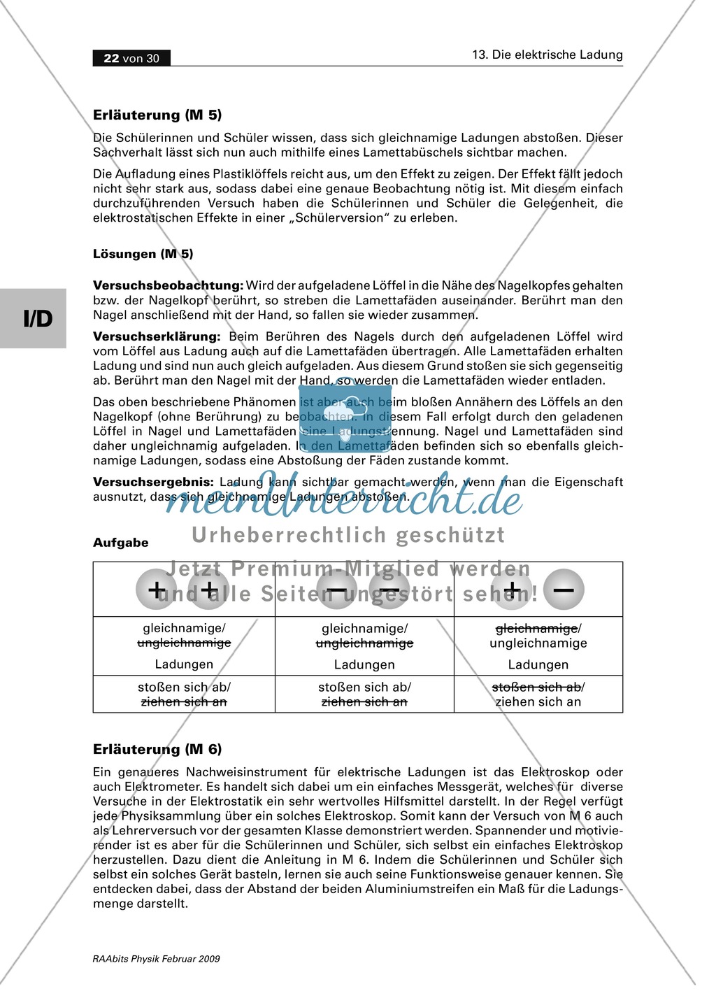 Die elektrische Ladung: Ladung sichtbar machen + Ladungsnachweis mit dem Elektroskop + Ladungsart Preview 4