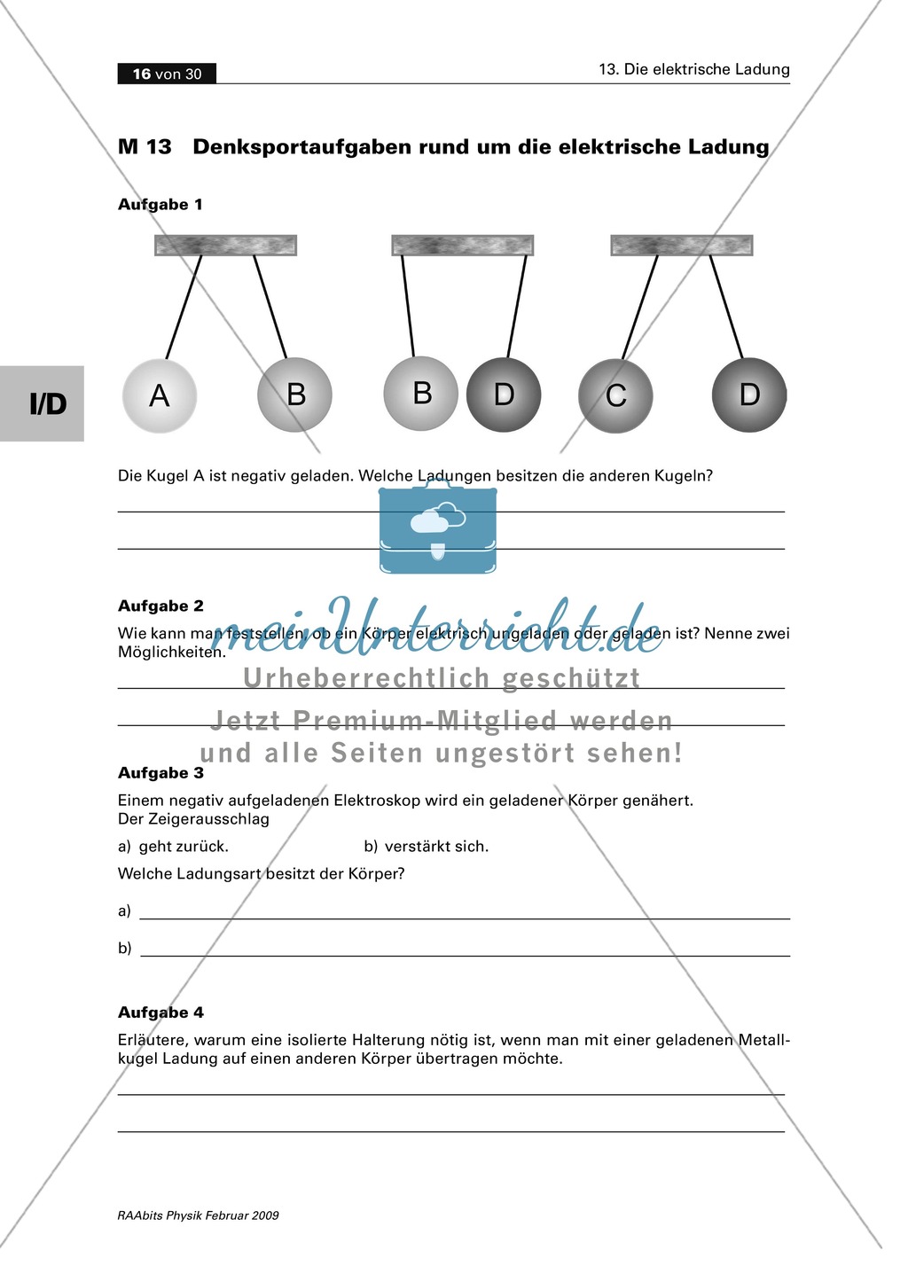 Die elektrische Ladung: Wiederholung + Festigung - Modelle zur Ladungsverteilung + Rätsel + Denksportaufgabe Preview 2