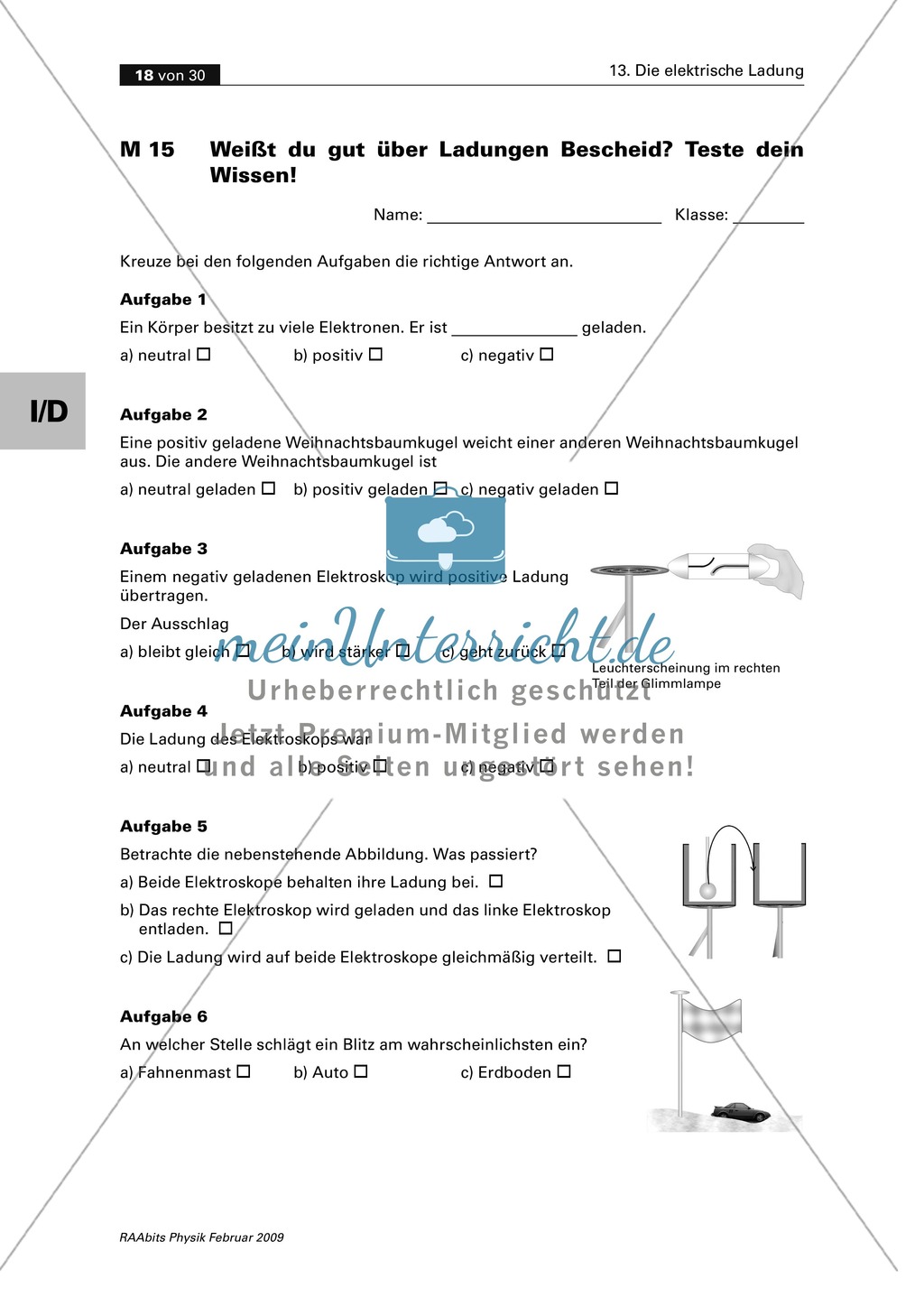 Die elektrische Ladung: Wiederholung + Festigung - Modelle zur Ladungsverteilung + Rätsel + Denksportaufgabe Preview 4