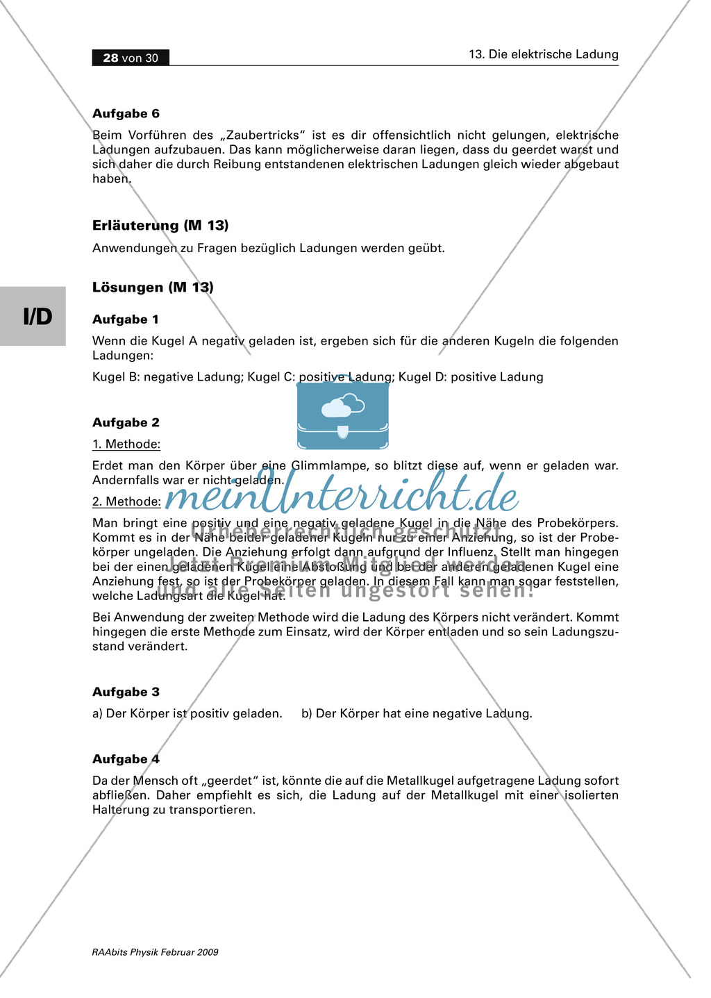 Die elektrische Ladung: Wiederholung + Festigung - Modelle zur Ladungsverteilung + Rätsel + Denksportaufgabe Preview 6