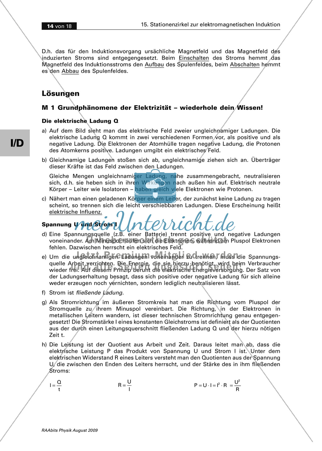 Elektrizitätslehre: Stationenlernen zum Thema elektromagnetische Induktion: Generator und Elektromotor. Mit Schülerversuchen, Aufgaben und Lösungen. Preview 11