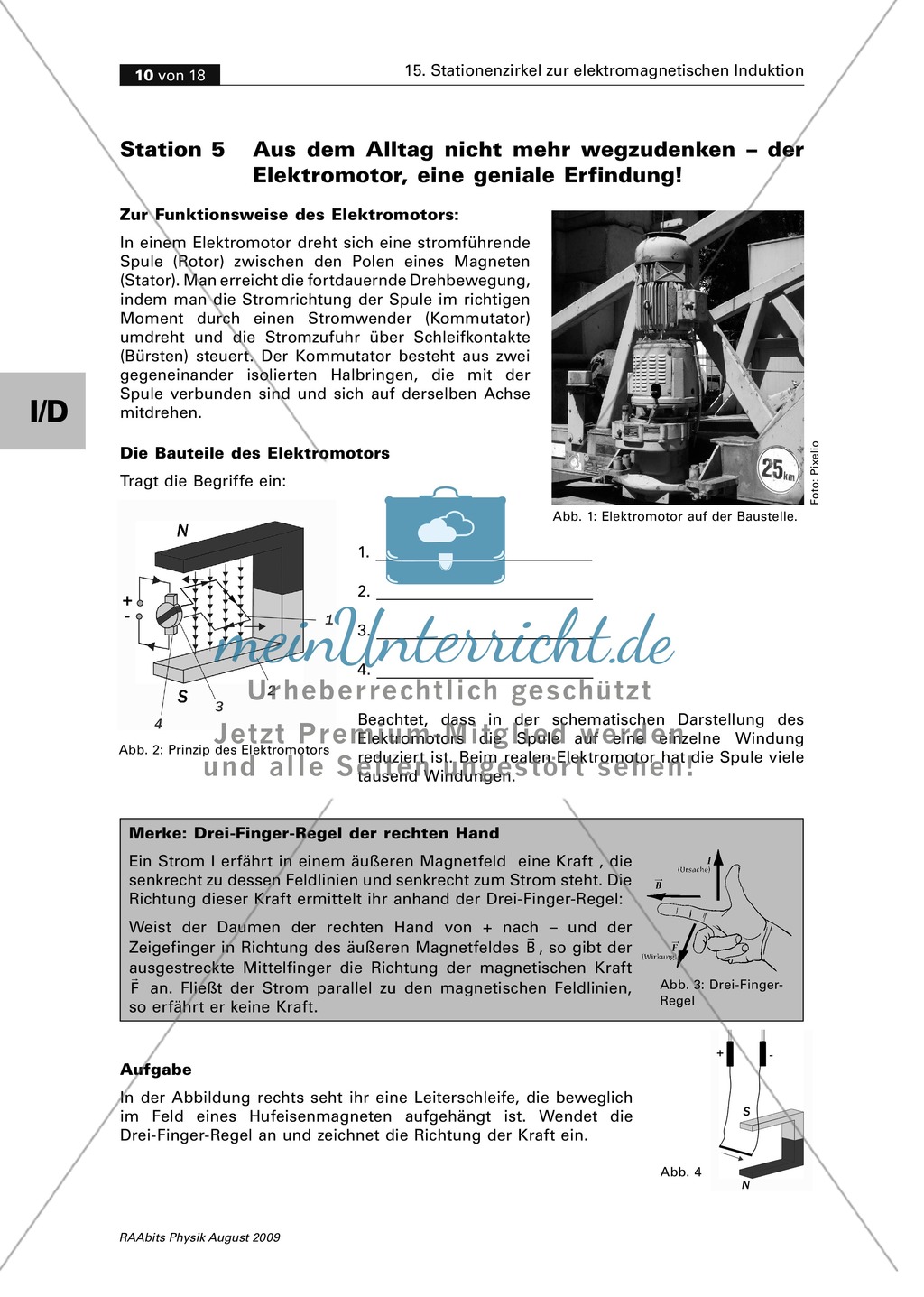 Elektrizitätslehre: Den Elektromotor verstehen. Mit Schülerversuch, Aufgaben und Lösungen. Preview 2