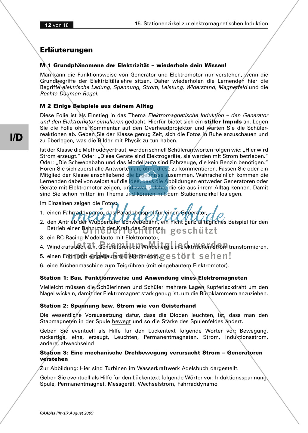 Elektrizitätslehre: Den Generator verstehen. Mit Schülerversuch, Aufgaben und Lösungen. Preview 3