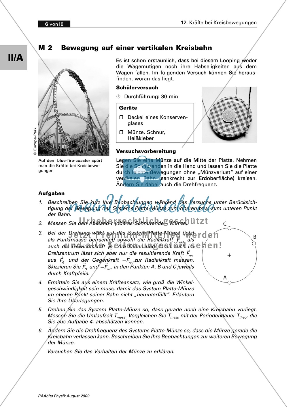 Kräfte bei Kreisbewegungen: Bewegung auf einer vertikalen Kreisbahn Preview 1