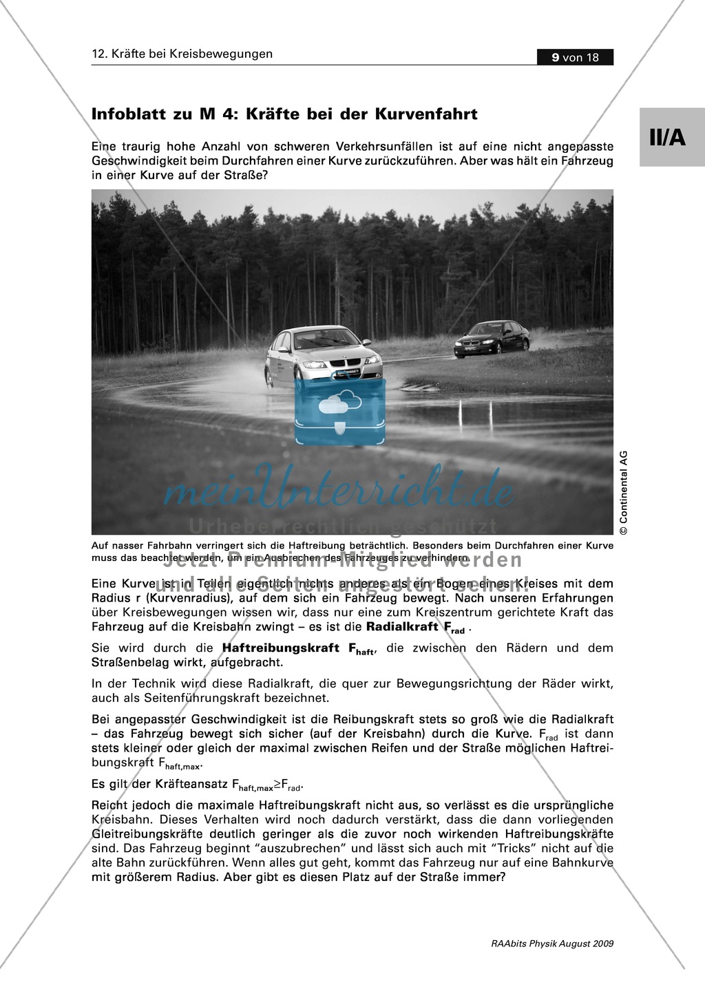 Kräfte bei Kreisbewegungen: Fahrzeuge in der Kurve - Kräfte + Beschleunigungsuntersuchungen Preview 2