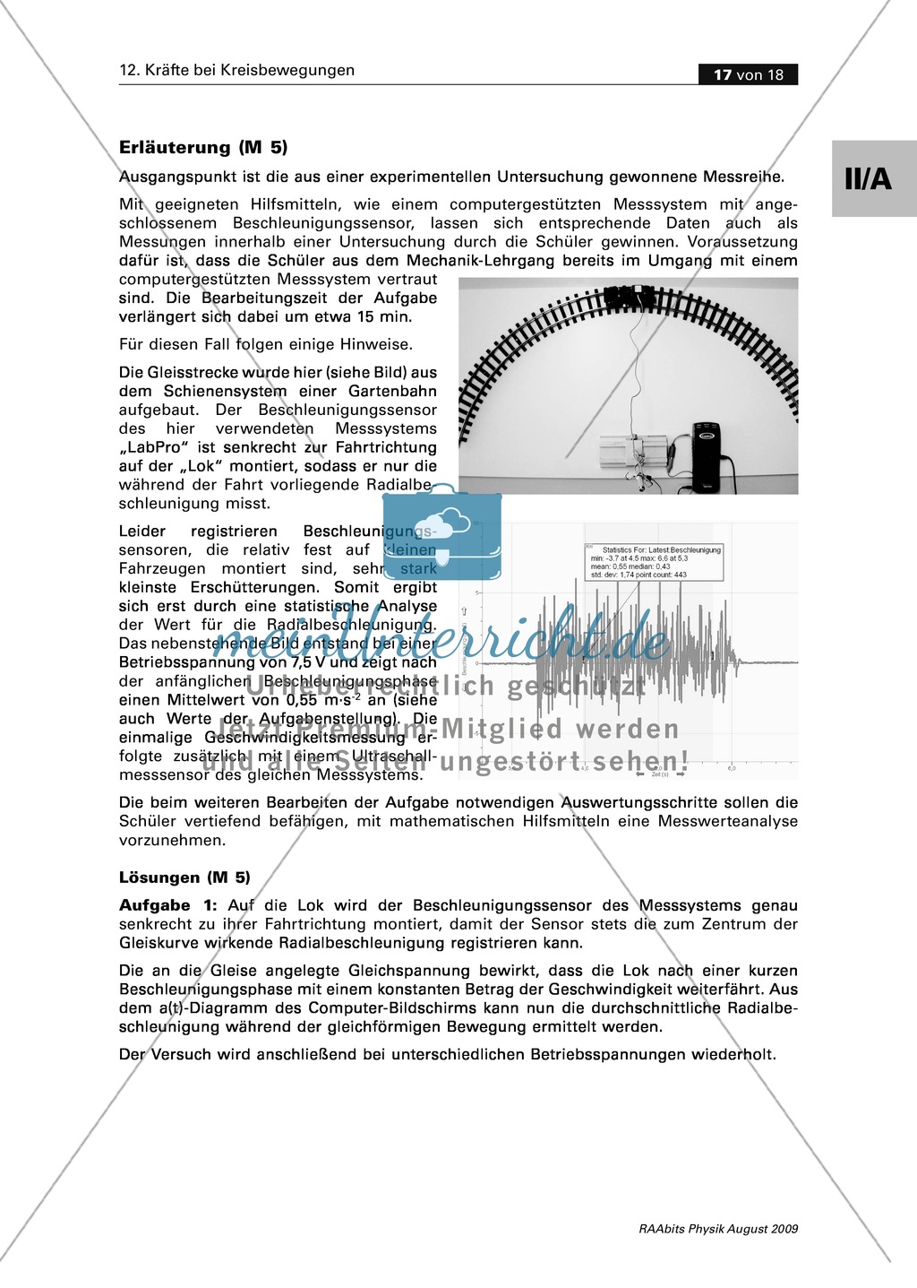 Kräfte bei Kreisbewegungen: Fahrzeuge in der Kurve - Kräfte + Beschleunigungsuntersuchungen Preview 7