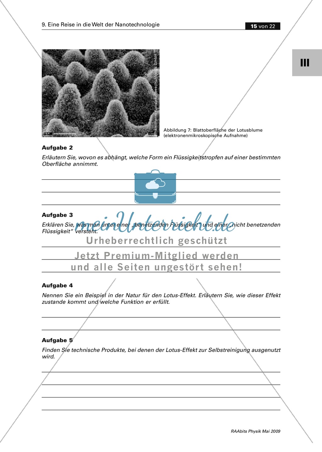 Nanotechnologie kennen lernen: Natur und Sauberkeit Preview 4