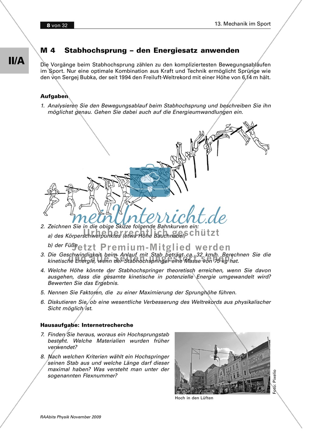 Mechanik im Sport: Stabhochsprung - der Energiesatz Preview 1