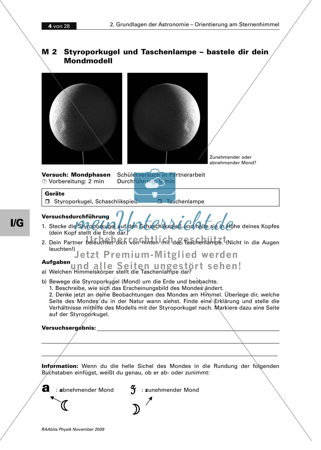 Orientierung am Sternenhimmel: Mondphasen Preview 2
