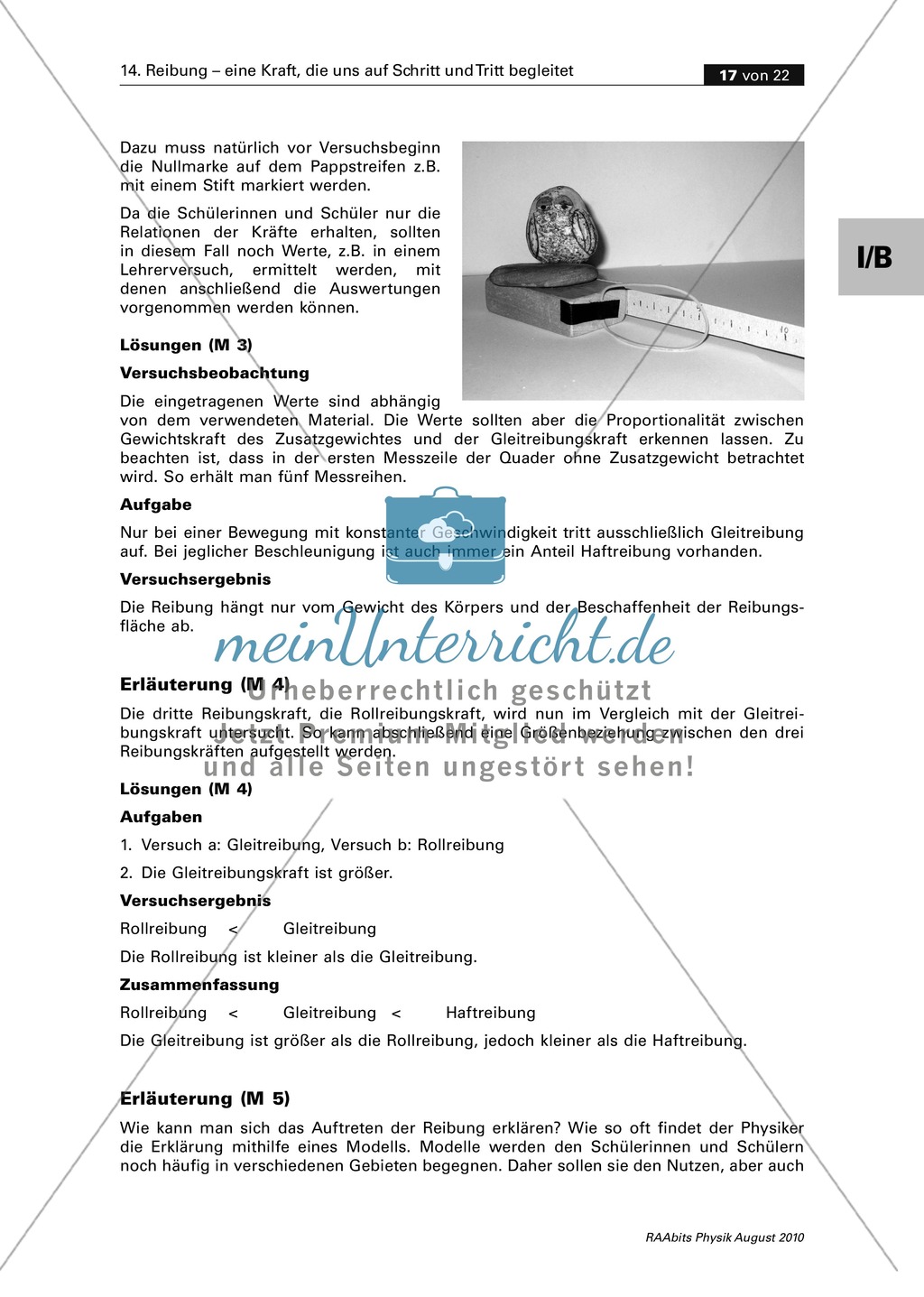 Reibung: Reibungsformen - Haften + Gleiten + Rollen Preview 6