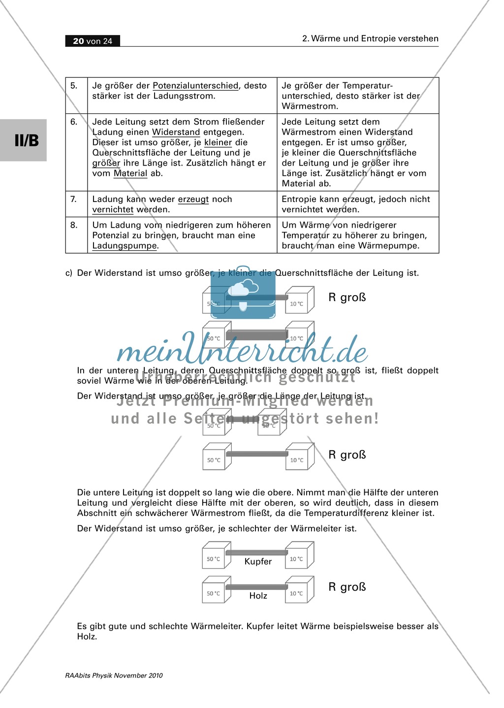 Wärmelehre: Die Entropie. Mit Infomaterial, Aufgaben uns Lösungen. Preview 8