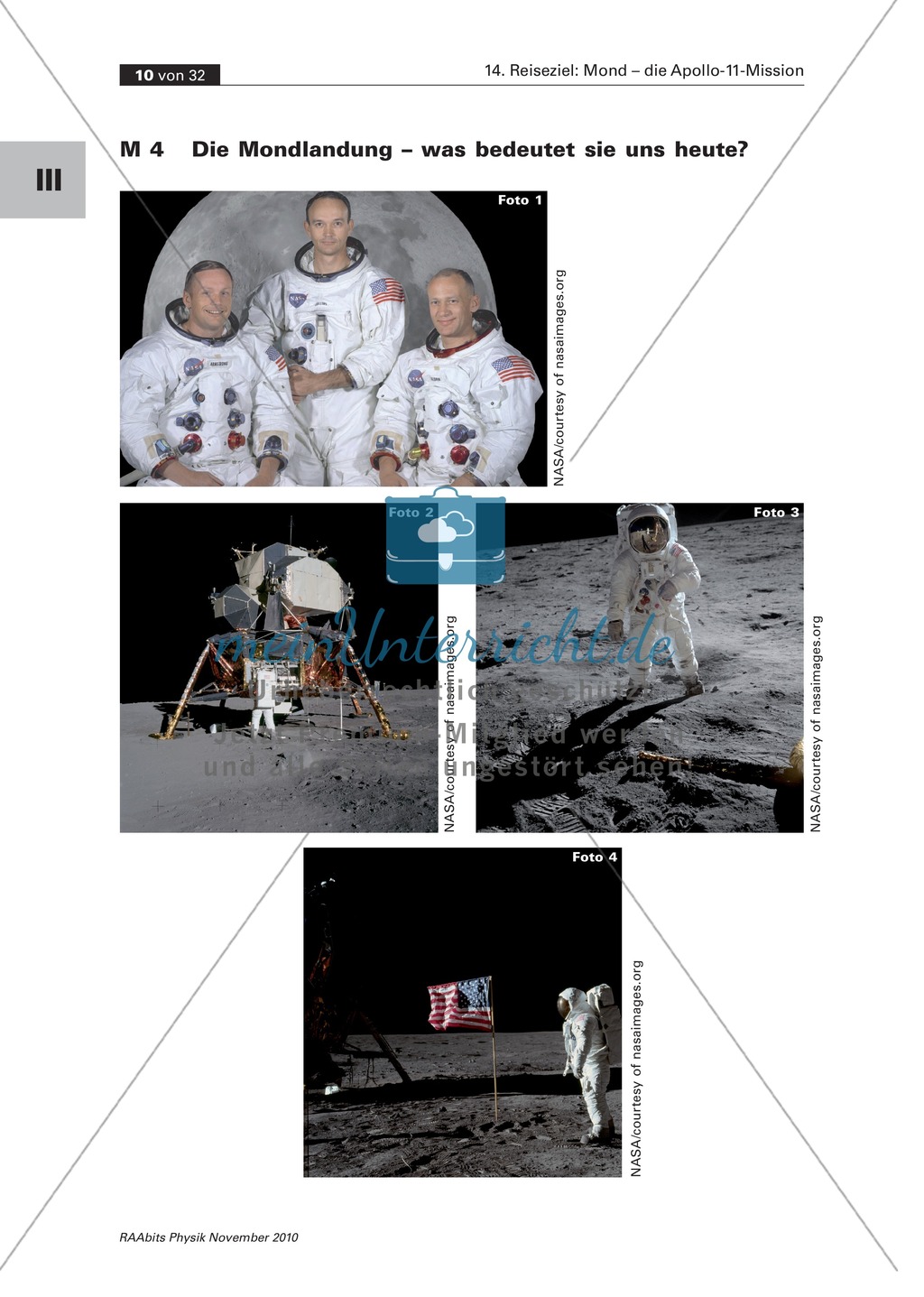 Der Mond - die Apollo-11-Mission: Mondlandung - Einstieg in das Thema + Wissensstandabfrage Preview 10