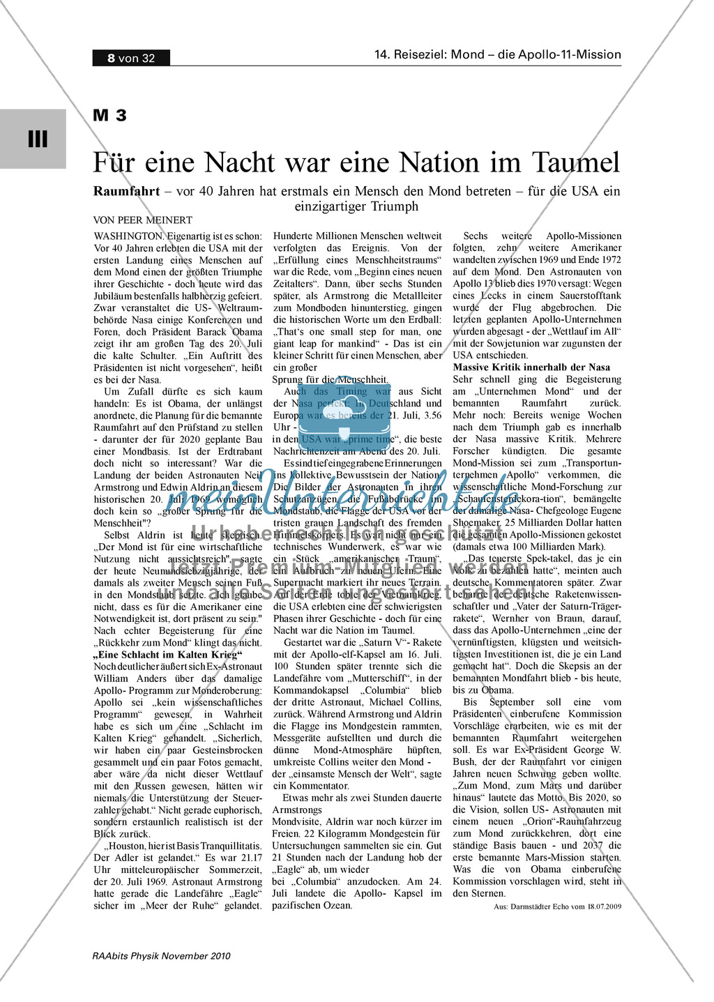 Der Mond - die Apollo-11-Mission: Mondlandung - Einstieg in das Thema + Wissensstandabfrage Preview 4