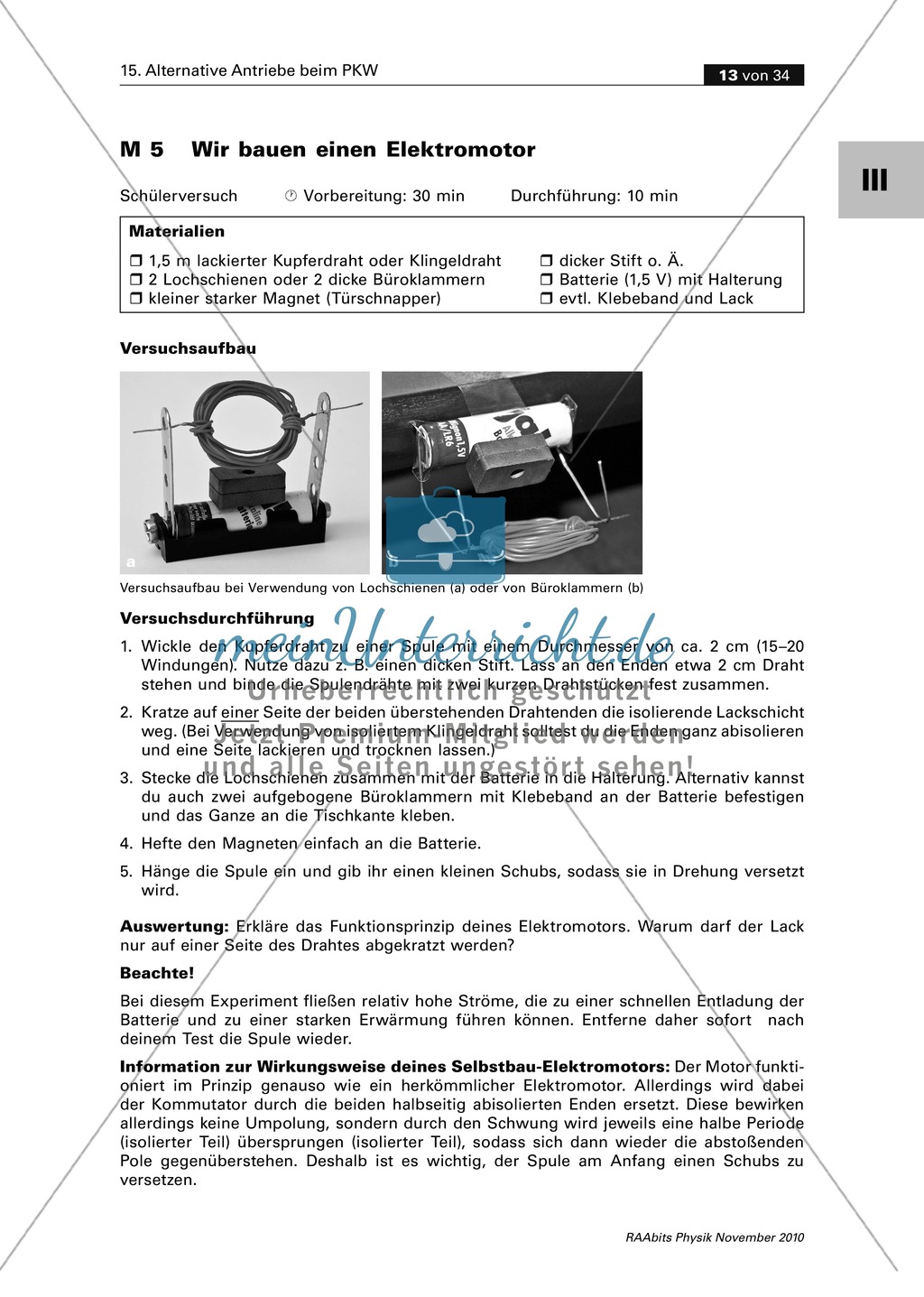 Alternative Antriebe beim PKW: Bau eines Elektromotors Preview 1