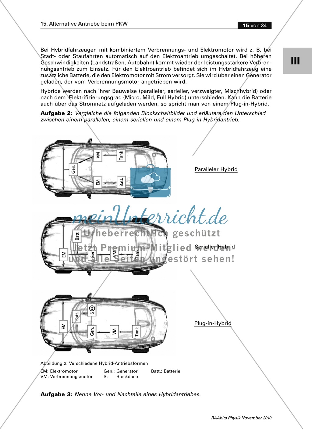 Alternative Antriebe beim PKW: Hybridfahrzeuge - Kombination von Elektromotor + Verbrennungsmotor Preview 2