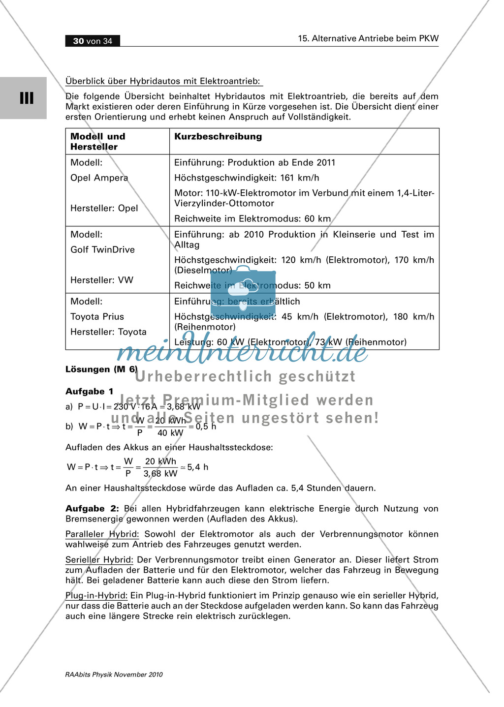 Alternative Antriebe beim PKW: Hybridfahrzeuge - Kombination von Elektromotor + Verbrennungsmotor Preview 4