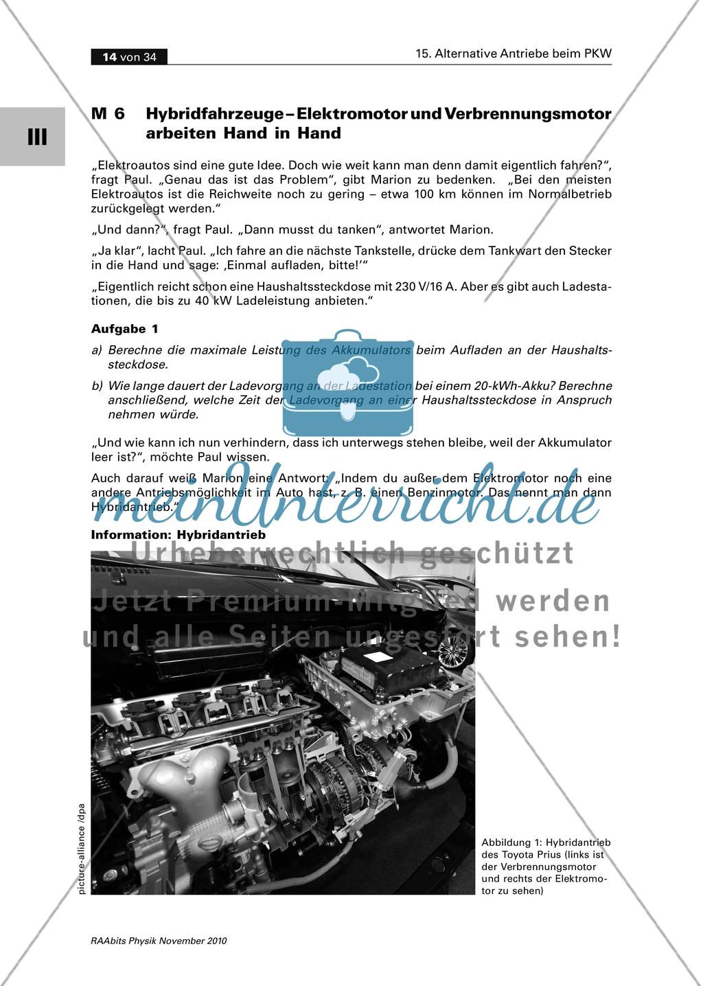 Hybridfahrzeuge – Elektromotor und Verbrennungsmotor arbeiten Hand in Hand Preview 1