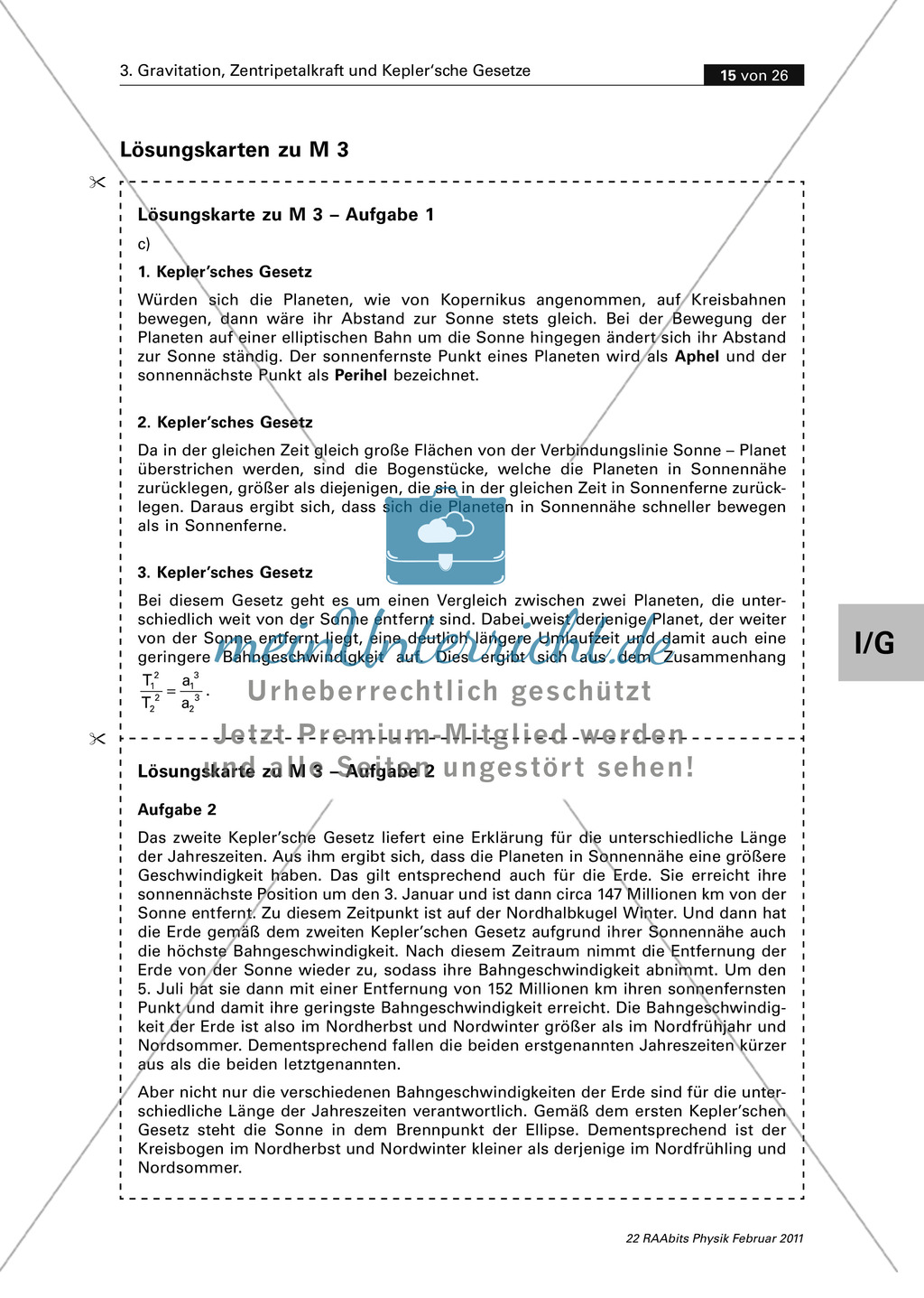 Astrophysik: Die Keplerschen Gesetze und ihr Zusammenhang mit den Jahreszeiten - Aufgaben und Lösungen Preview 5