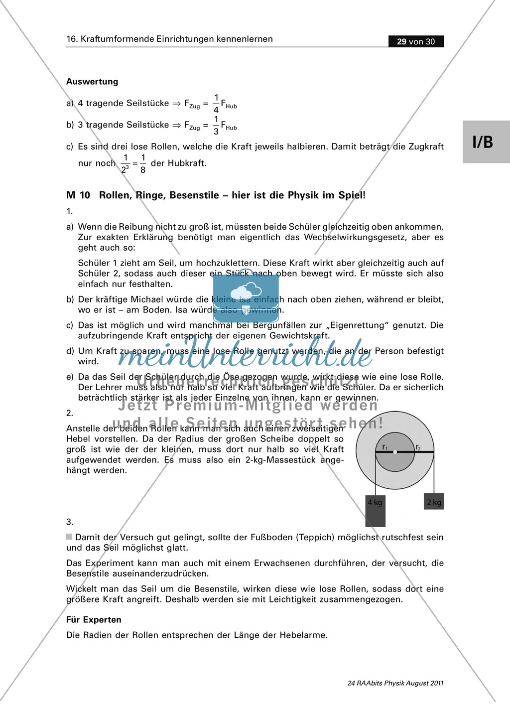 Rollen + Flaschenzug als kraftumformende Einrichtungen nutzen Preview 8