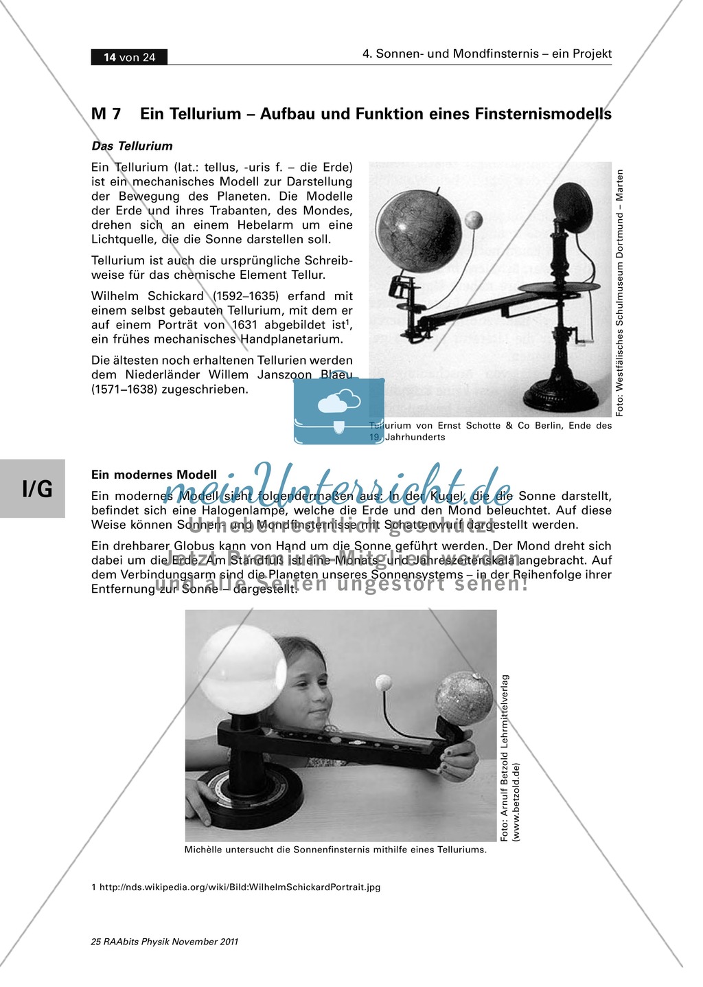 Sonnen- und Mondfinsternis: Ein Tellurium ? Aufbau + Funktion eines Finsternismodells Preview 1