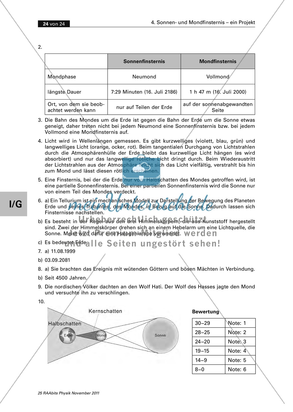 Sonnen- und Mondfinsternis: Test zur Wiederholung + Festigung des Wissens Preview 6