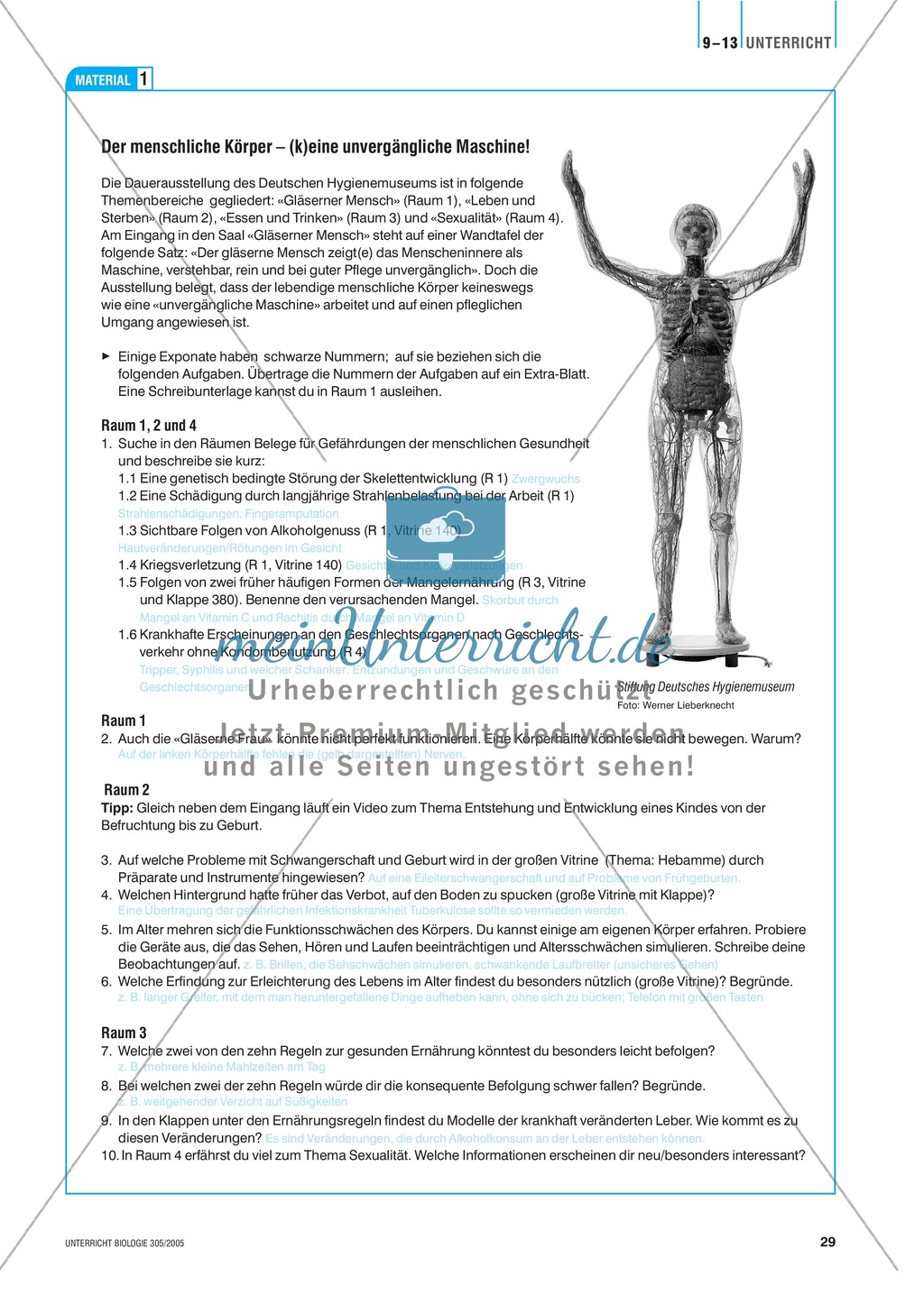 Klassenfahrt: Dresden - Der Umgang mit Tieren und dem menschlichen Körper. Mit didaktischen Erläuterungen. Preview 3