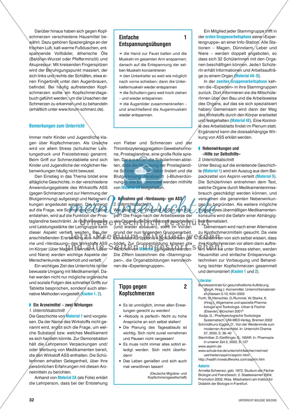 Arzneimittel: Die Wirkungsweisen und Nebenwirkungen von Aspirin. Mit didaktischen Erläuterungen. Preview 5