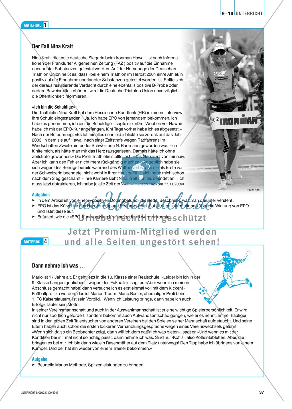 Arzneimittel: Doping im Spitzensport am Beispiel des EPO-Missbrauchs. Mit didaktischen Erläuterungen. Preview 4