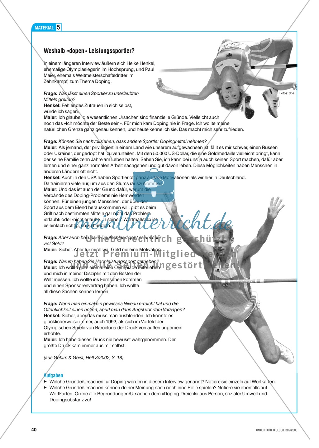Arzneimittel: Doping im Spitzensport am Beispiel des EPO-Missbrauchs. Mit didaktischen Erläuterungen. Preview 7