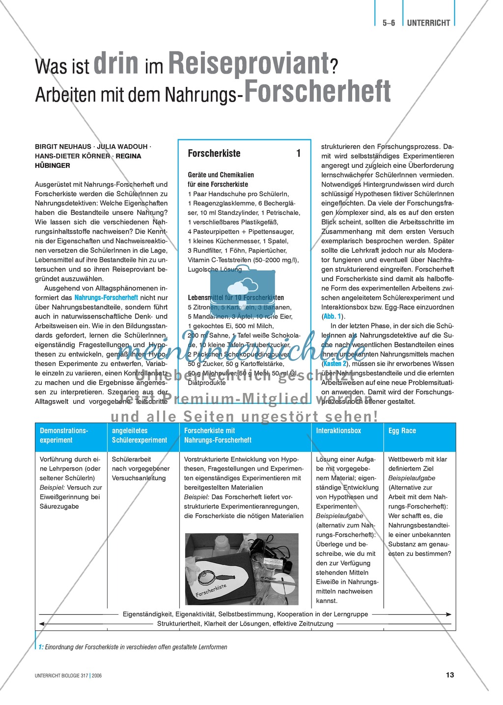 Forscherheft für Versuche mit Nahrung und Lebensmitteln Preview 1