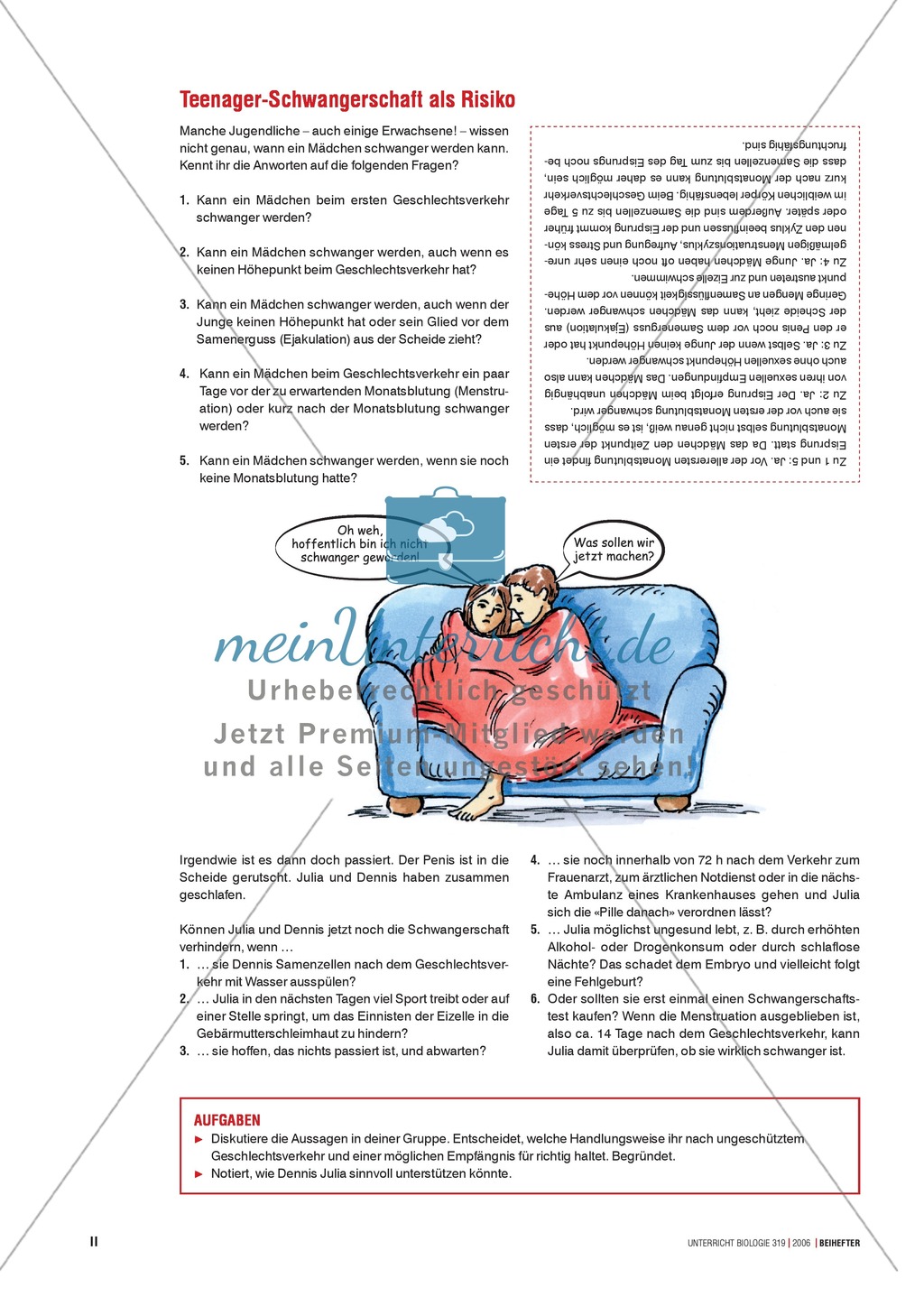 Biologie der Geschlechter: Rollenspiel zum Thema Sex und Schwangerschaft im frühen Jugendalter Preview 2