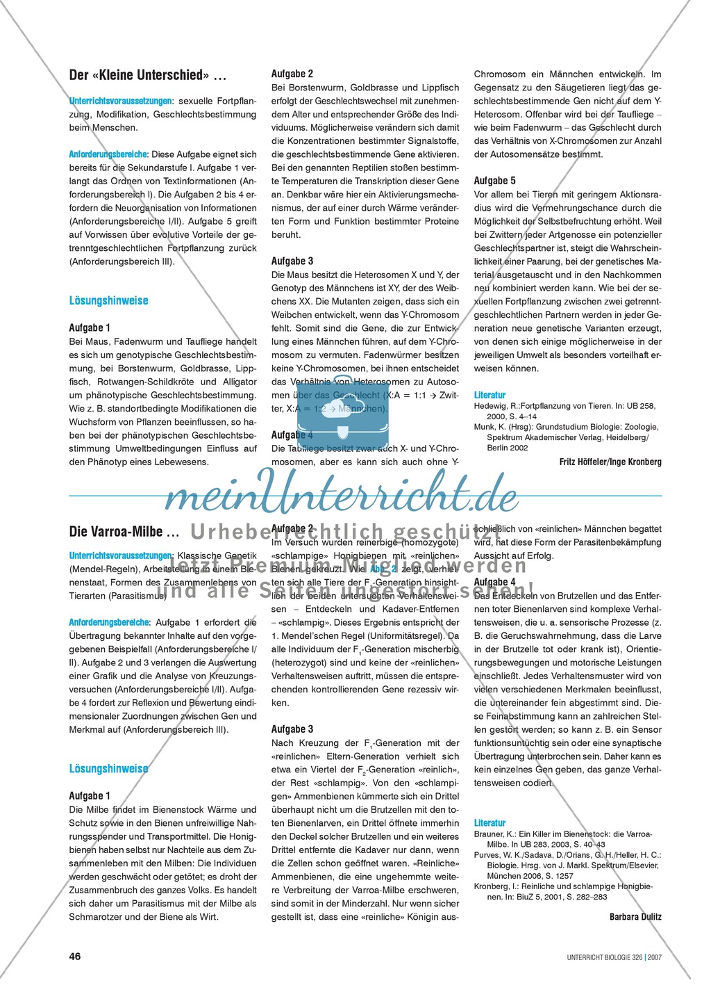 Genetik: Aufgaben zur genotypischen und phänotypischen Geschlechtsbestimmung Preview 2