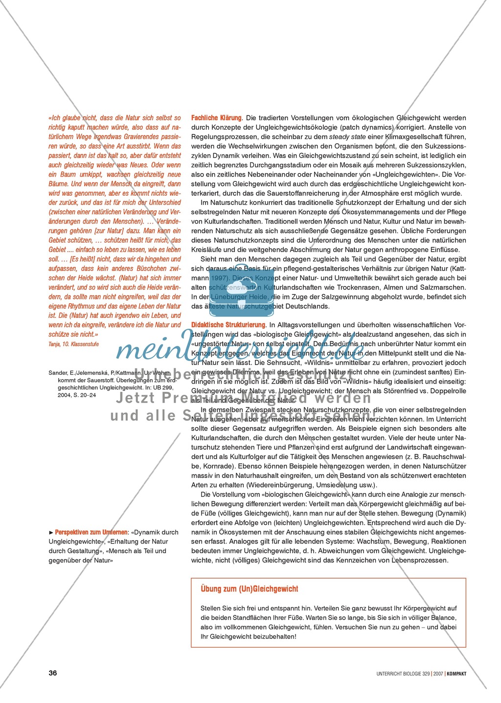 Alltagsvorstellungen zur Ökologie - Mensch und Natur: Info-Text und Aufgaben Preview 2
