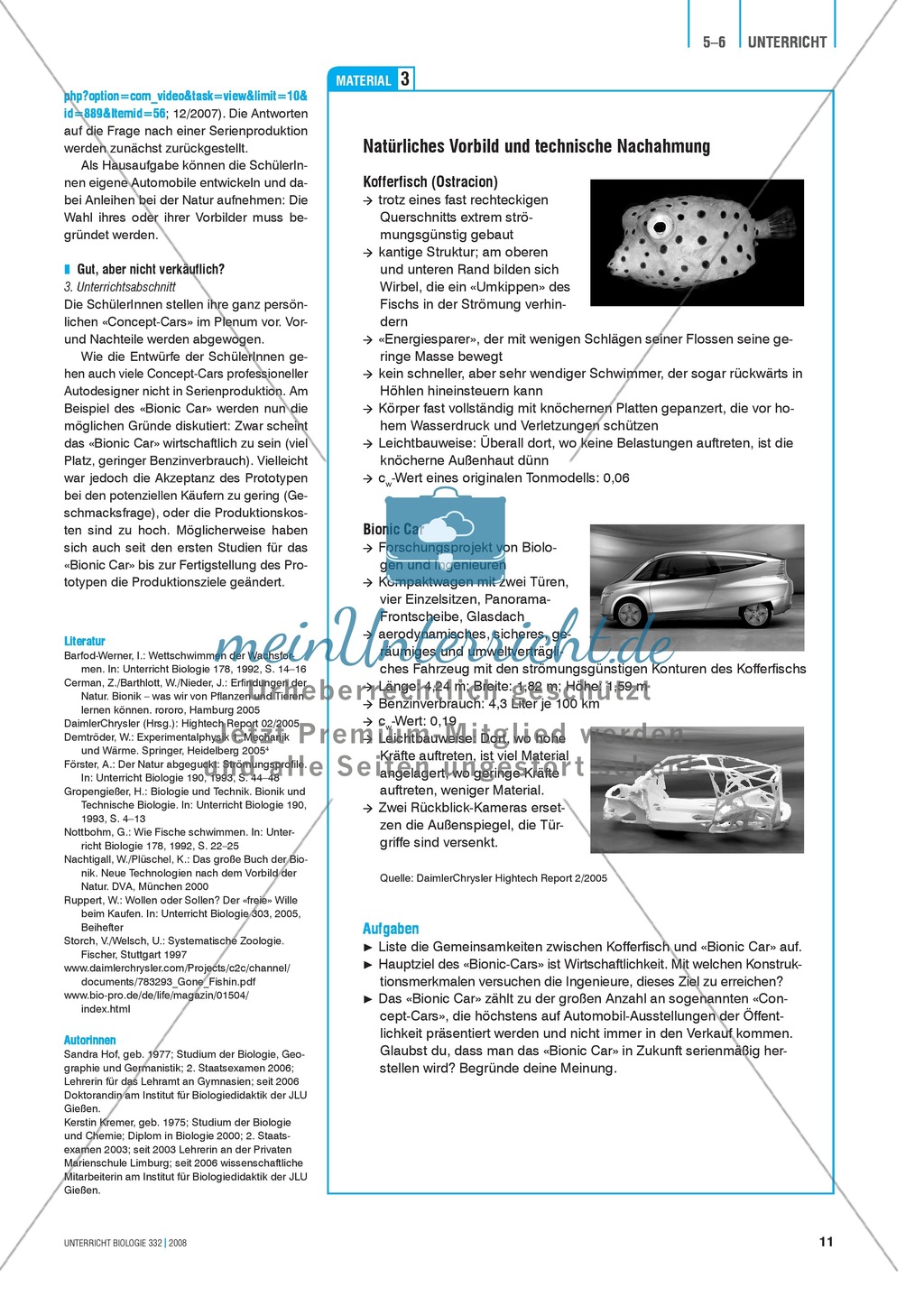 Bionik: Vom Kofferfisch zum schnellen Flitzer? Automobilingenieure auf Suche in tropischen Meeren - Info-Text und Aufgaben Preview 4