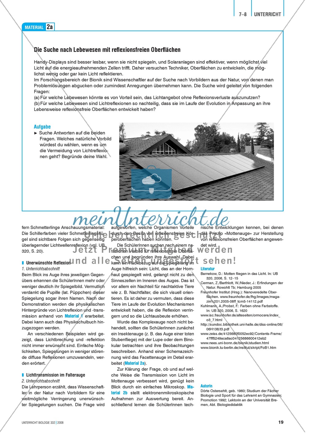 Bionik: Entspiegelung nach dem Prinzip der Motte - Info-Text und Aufgaben Preview 3