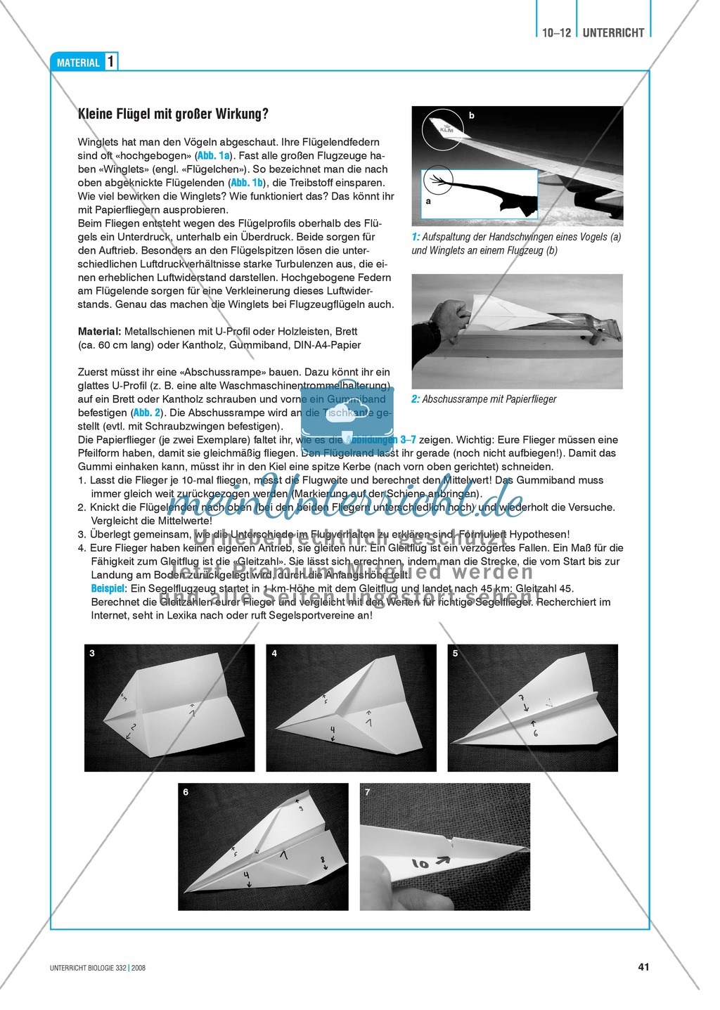 Bionik: Optimale Flügelformen - Wie geht das mit den Winglets? Info-Text und Aufgaben Preview 2