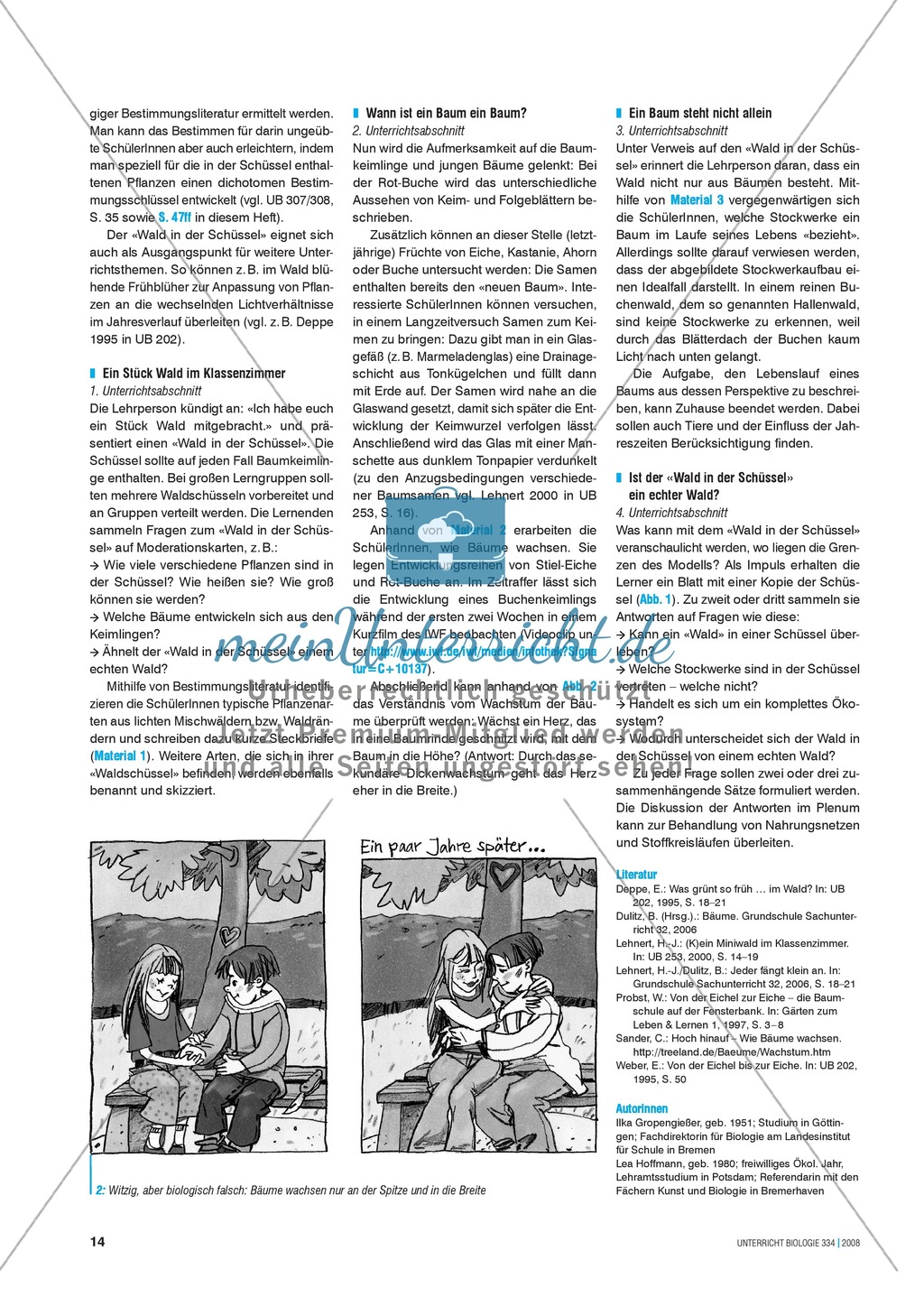 Der Wald in der Schüssel - Wachstum von Bäumen und die Stockwerke des Waldes - Info-Text und Aufgaben Preview 3