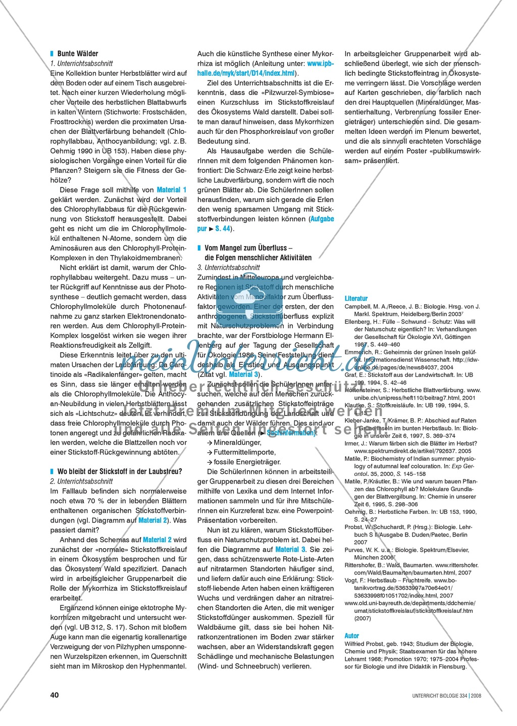 Der Stickstoff im Ökosystem Wald - Info-Text und Aufgaben Preview 5