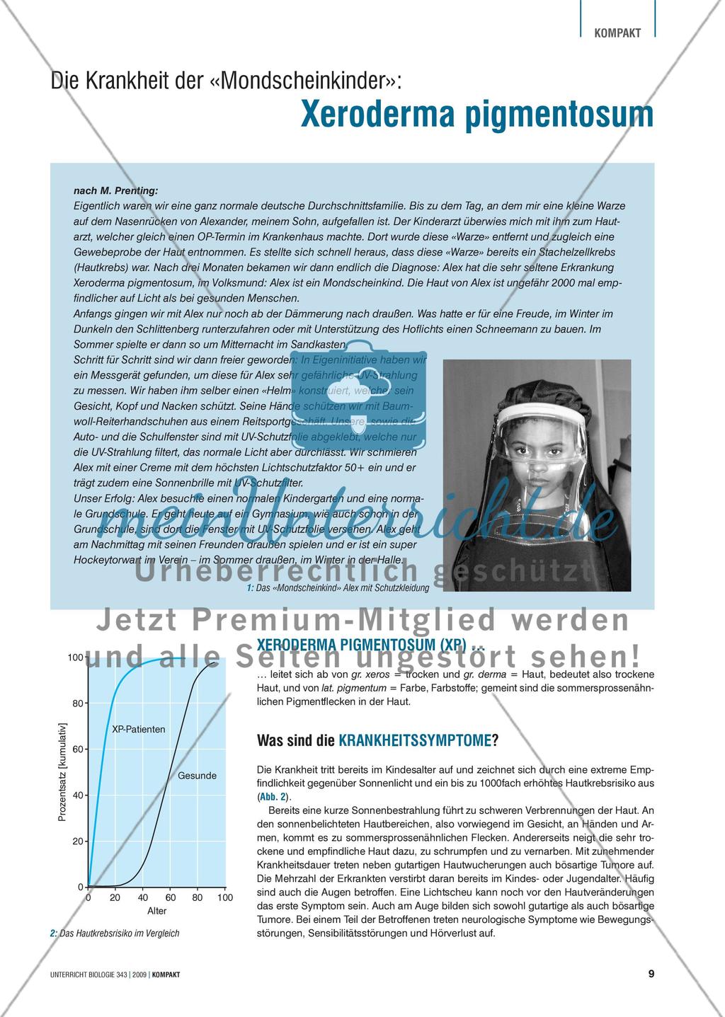 Genetik: Untersuchung der erblich bedingten Krankheit Xeroderma pigmentosum (