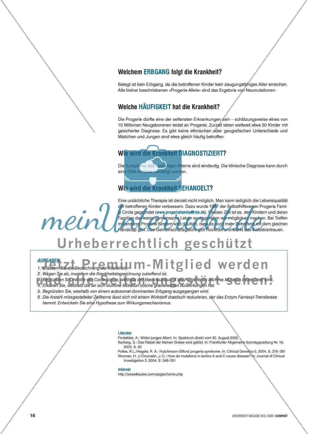 Genetik: Untersuchung erblich bedingter Erkrankungen des Herz-Kreislaufsystems am Beispiel der Progerie Preview 3